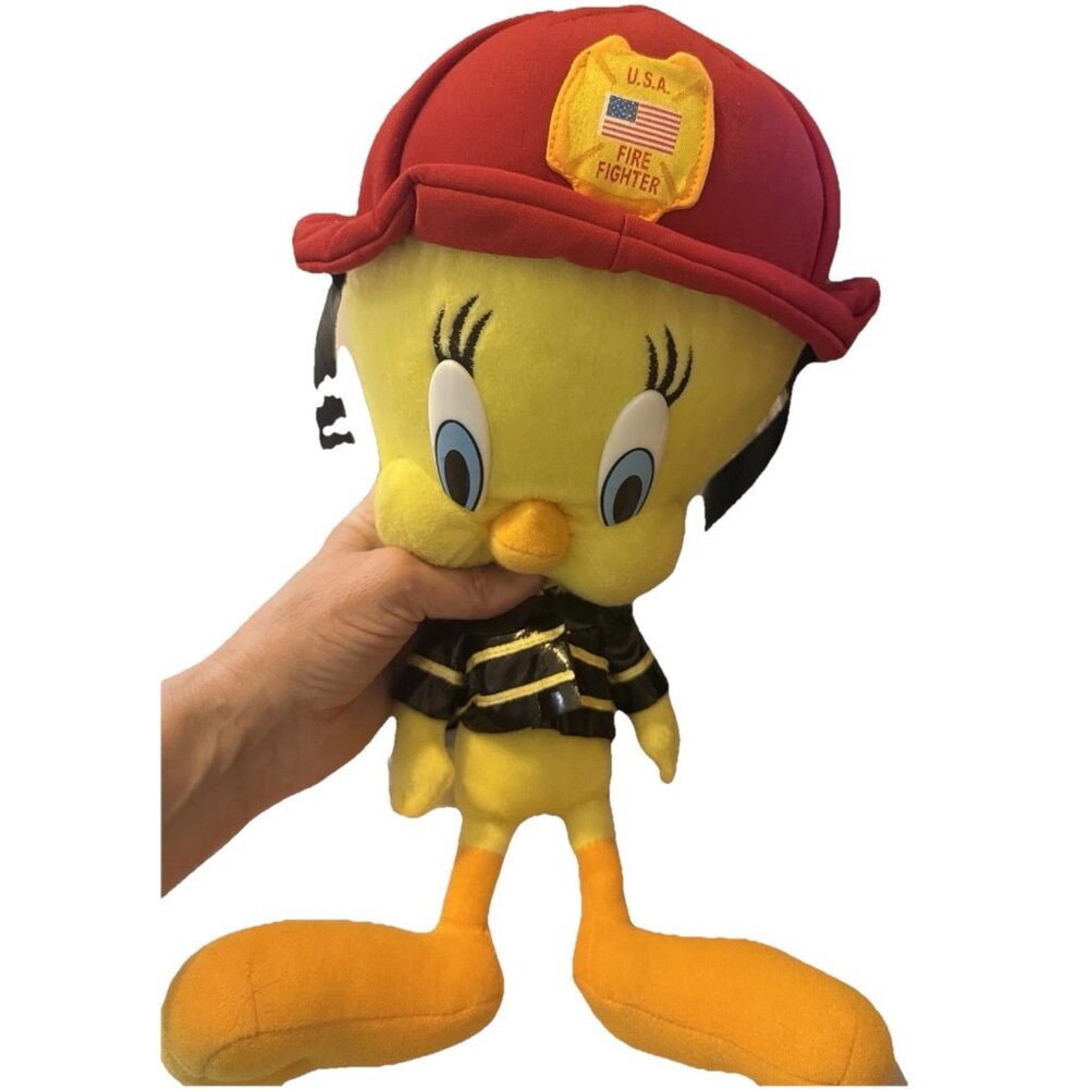 Vintage Looney Tunes 10" Fire Fighter Tweety Bird Nanco 2001